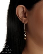 گوشواره طلای ۱۸ عیار رشته ای طرح شاپرک