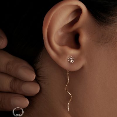 گوشواره طلا ۱۸ عیار طرح رُز