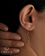 گوشواره طلا ۱۸ عیار طرح پرواز