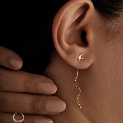 گوشواره طلا ۱۸ عیار طرح پرواز