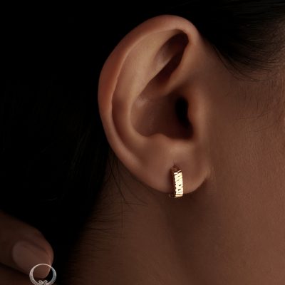 گوشواره طلا 18 عیار طرح تراش میرا