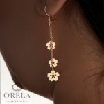 گوشواره طلا ۱۸ عیار طرح رشته ای بهار