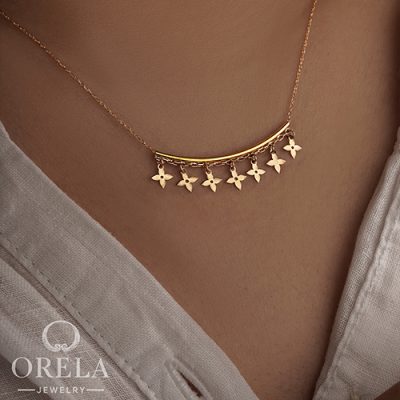 گردنبند طلا ۱۸ عیار طرح ستاره