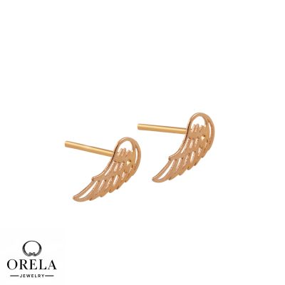 گوشواره طلا 18 عیار میخی طرح بال فرشته