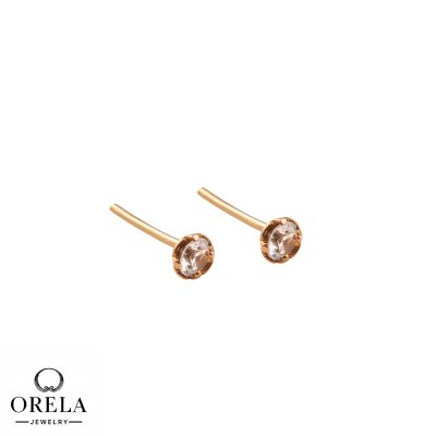 گوشواره طلا 18 عیار طرح تک نگین